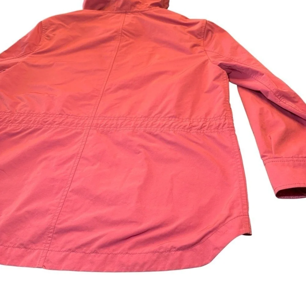 Coach Womens Pink Hooded Utility Field Jacket Parka XS Drawstring Waist Full Zip